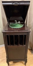 ❤️RARE Antique Columbia Grafonola Phonograph~Floor Cabinet Record Player~Plug-In picture