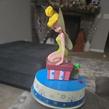 Vintage DISNEY TINKERBELL Music Box Figurine By Gemmy TESTED WORKS GREAT picture