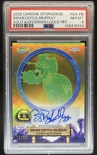 Topps 2025 SpongeBob Chrome SA-FD Brian Doyle-Murray Auto Gold 16/50 PSA 8 picture