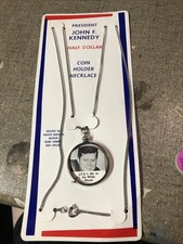 NOS John F Kennedy Half Dollar Coin Holder Necklace  picture