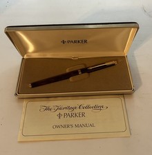 Parker 180 Fountain Pen -- Brown (Thuya) Marble, F/B Reversible In Box Mint picture