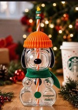 New 2026 Starbucks Peanuts  Glass Tumbler Halloween READY TO SHIP picture