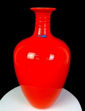 Jennifer Holmes Signed #2537 Pilchuck Art Glass Red & Turquoise 16 1/2
