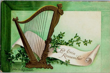 Vintage Victorian Postcard 1908 Let Erin Remember - SIGNED (Clapsaddle) picture
