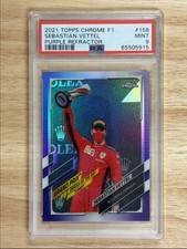 2021 Topps Chrome F1 Purple Refractor Sebastian Vettel 194/399 PSA 9 #158 picture