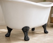 Set of 4 Black Cast Iron Bathtub Claw Feet Vintage Tub Restoration Hardware picture
