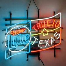 Lite True To Texas Flag Neon Sign Beer Bar Pub Wall Decor Gift 24