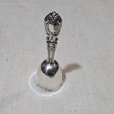 Francis I Reed & Barton Sterling Silver Hand Bell w/ Handle, Edwardian 1900-1919 picture