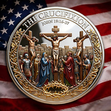 Jesus Christ Crucifixion Resurrection Challenge Coin Christian Religious Gift picture