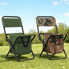 2-In-1 Folding Camping Chair with Large 2.64gal Storage Bag, Portable Fishing Ch picture
