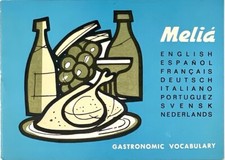 Meliá Spain Resort Hotel Vintage Midcentury Booklet - Gastronomic Vocabulary picture