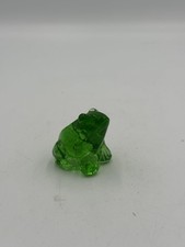 Vtg Ganz Green Pressed Glass 2 in. Frog Froggy Figurine picture