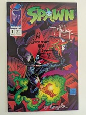 Spawn #1 1992 Todd McFarlane Al Simmons Angela Signed 1995 Tour COA High Grade picture