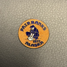 Vintage 1977 Fairbanks Alaska Golden Days Souvenir Lapel Pin Gold Miner Panning picture