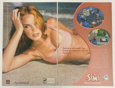 The Sims on Playstation 2 PS2 Double Page Print Advertisement Ad picture