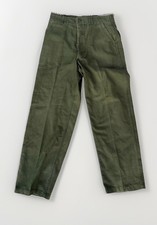 Vintage Military Pants 30x30 OG 107 Green Trousers Sateen Vietnam War 60s EUC picture