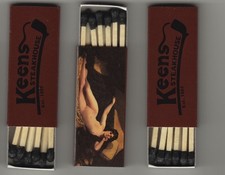 Keens Steakhouse west 36th street NYC New York City Matchbox Matches EX RARE picture