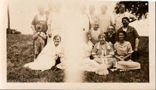 Vintage Black & White Group Portrait Photo Early 1900s Family Gathering picture