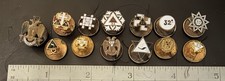 Lot of 13 Antique Masonic Scottish Rite 32nd Degree Enamel Screwback Pins picture