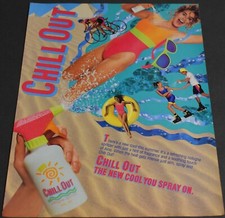 1990 Print Ad Sexy Chill Out Swimwear Cologne Spritzer Cologne Beach Lady Art picture