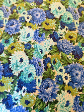 Vintage 70's Flower Power Round Fringe Tablecloth picture