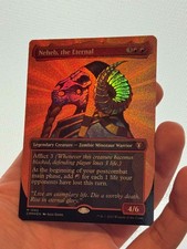 1X TEXTURED FOIL Neheb, the Eternal BORDERLESS MINT MTG Magic Commander Masters picture