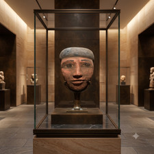 Pharaonic Mask Ancient Egyptian Tomb Sculpture, Collectible picture
