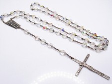 Vintage Sterling Silver Crystal Rosary Rome picture