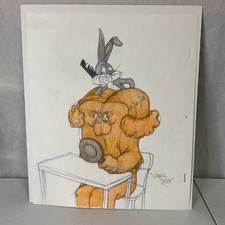 GOSSAMER Hair-Raising Hare Original Art by Virgil Ross Bugs Bunny LOONEY TUNES picture