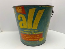 VTG All Laundry Detergent 25lb Metal Pail Bucket And Lid 1950s picture