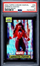 2024 Topps Chrome Marvel America Chavez /10 Black Wave Psa 9 picture