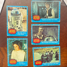 Topps 1977 Star Wars 5 Card Lot #Han Solo Leia R2-D2 C-3PO picture