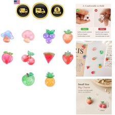 10 Pcs Cute Fruit Red Cherry Fridge Magnets Colorful Round Refrigerator Magne... picture