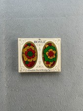 Vintage Hoyle Double Deck Bridge Set Floral Playing Cards Plastic Coated USA picture