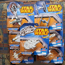 Hot Wheels Star Wars Die-Cast Spaceships Lot: Slave I Ghost X-Wing TIE Y-Wing picture