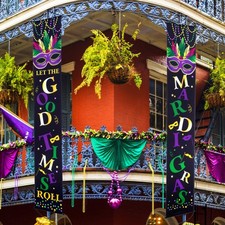 Blulu Mardi Gras Decoration Set, Mardi Gras Porch Sign picture