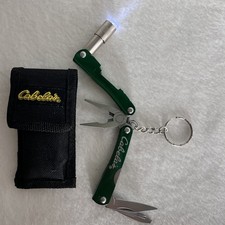 Cabela's Pocket Keychain Folding Camping 5 Tools plus Flashlight & Belt Case picture