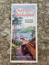 Vintage 1928 Motor Across LAKE CHAMPLAIN Brochure NY VT New England TRAVEL picture
