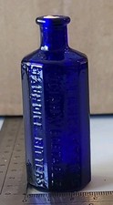 VTG A. Lancaster's Indian Vegetable Jaundice Bitters Bottle 1852 Dark Blue Mini picture