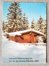 VTG 70's German Christmas Card Unposted ~ Winter Cabin Landscape ~ Schnee Unused picture