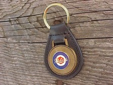 Elegant PACKARD Gold Medallion Leather Key Fob Hi-Quality NOS Custom Made Classy picture