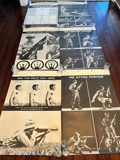 (6) WWII WW2 ORIG. 1947 WAR DEPARTMENT RIFLE MARKSMANSHIP TRAINING POSTERS 44X29 picture