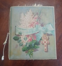 1884 Fringed Victorian Christmas Booklet It Was the Calm and Silent Night Hymn picture