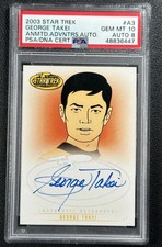 2003 Star Trek Animated George Takei Sulu Auto #A3 PSA 10 Gem Mint Autograph picture