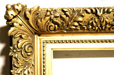 SUPERB ANTIQUE FIT 9x 13 FRENCH BAROQUE PICTURE FRAME VICTORIAN WOOD DEEP RELIEF picture