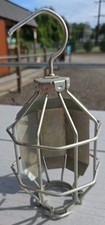 Vintage Industrial Steampunk Factory Work Lamp Metal Cage For Hanging Light picture
