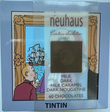 Tintin Hergé Neuhaus Fancy Chocolates in painted tin box RARE picture