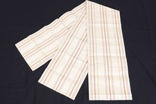 Japanese Vintage Silk Hakata Ori Nagoya Obi Belt Cream Brown Kenjo Showa picture