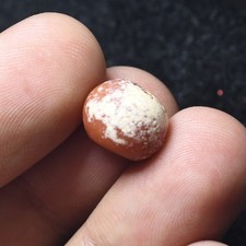 Genuine Ancient Tibetan Himalayan Round Banded Carnelian Dzi Bead with Patina picture
