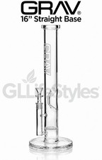 GRAV® LARGE 16” TALL, CLEAR STRAIGHT BASE W/ DISC WATER PIPE, Authorized Dealer picture